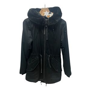 Hoodlamb Hemp Tailors Women’s Parka in Nightwatch Black Size Medium Vegan